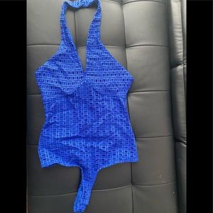 Guess Blue textured bodysuit